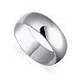 Mens 8 MM Sterling Silver Wedding Band Ring Size 8 to 14