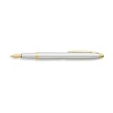 Franklin Covey Lexington, Fountain Pen, with Medium Nib, Polished Chrome with Gold Appointments, by Cross  (FC0016IM-3MS)