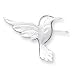 215cRIzltuL. SL75  Sterling Silver Satin Finish DiamondCut Hummingbird Pin