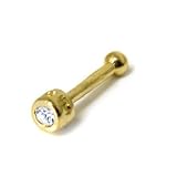 Solid 14KT Yellow Gold GENUINE DIAMOND Nose Bone