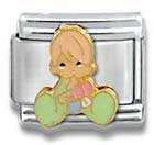  : Clearly CharmingBaby's First Christmas (Boy)Precious Moments Italian Charm Bracelet Link