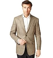 Sartorial Luxury Pure Linen 2 Button Checked Jacket