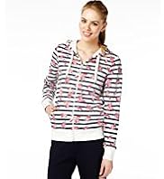 Cotton Rich Floral & Striped Tracksuit Sweat Top