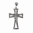 STERLING SILVER MARCASITE PENDANT - 36mm Cross