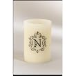 Monogram LED BlowOut Wax Candle with Lightbulb Wick - N
