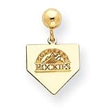 14K Colorado Rockies Home Plate Logo Ball Post Earrings