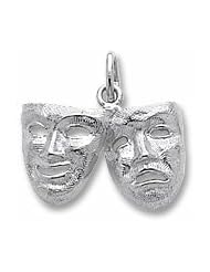 Rembrandt Charms, Comedy & Tragedy Charm in Solid Sterling Silver or Gold