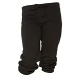 Black Touchdown Cuffed Sweat Capri Pants Fleece material - 5 Adult sizes to XS to XL