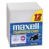 MAXCD360 - Replacement Jewel Case, CD-Rom or Compact Disk, 12/PK