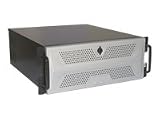 COMPUCASE 4HE 48,3cm 19Zoll Rack u Server Tower 480mm Tiefe eATX 3 x 13,34cm + 1/3 (ext./int ) x 8,89cm, Front USB, schwarz/silber