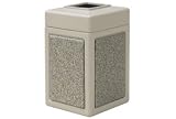 38 Gallon Square Waste Receptacle Beige With Riverstone Panels