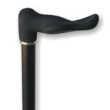Wood Cane - Black Right handle, this cane is designed to fit the hand like a glove for its palm grip handle. This cane and walking stick is very secure and comfortable and has a weight capacity of 250 pounds. This ergonomic wood cane is ideal for arthritis sufferers.
