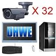 Pc CCTV DVR System Fitted 8TB HDD Inc 32 x 45M IR 550TVL Cameras 2x32ch pci Card