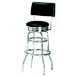 Richardson Retro Style Bar Stool with Seatback - Chrome Frame: Saddle (T7)