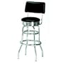 Richardson Retro Style Bar Stool with Seatback - Chrome Frame: Walnut (T2)