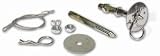 Chrome Hood Pin Set Hv Dty W-0.5 in.Incl. 2 5 in. Chrm Plt Stl Hd Pns/2 1/8 in. Hitch Pns/4 Cadm Plt Nts 2 in. Dia. Scf Plts 2 12 in. Vnl Coat Stnls Stl Lnyrds/2 Riv Eylts
