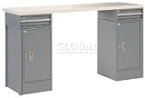 60 2 Drawer / 2 Cabinet Plastic Top Workbench