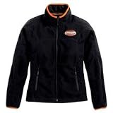 Harley Davidson Women's Detour Windproof Jacket. Windproof poly fleece with laminated backing. Two zippered hand-warmer pockets. Can be worn alone or as an added warmth layer under other riding gear. Embroidered Harley-Davidson graphics on left chest. 98516-08VW