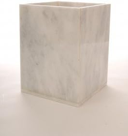 Imperial Bath Oyster White Marble Wastebasket