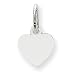 Genuine IceCarats Designer Jewelry Gift 14K White Gold Plain .009 Gauge Engravable Heart Charm