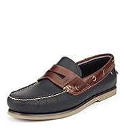 Freshfeet™ Leather Slip-On Deck Shoes