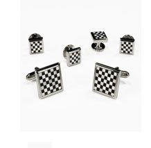 Cardi Mother of Pearl Onyx Checkerboard