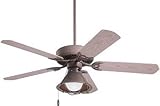 Emerson Fans CF652SCB 52 Summer Night Ceiling Fan Smoky Cobblestone With All Weather Washed Oak Bla