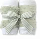 2 Piece Set of Green Minky Burp Cloths
