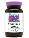 Bluebonnet Vitamin D3 1000 iu (Great for Osteoporosis) 100 Soft Gels