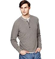 Grandad Collar Long Sleeve Knitted Jumper