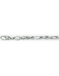 5.5mm White Gold Figarope Chain 22"