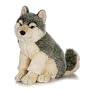 Plush Sitting Wolf 16"