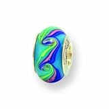 Ster. Silver Reflections Kids Blue Murano Glass Bead Charm