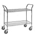Quantum Storage Systems WRC-1848-2 2-Tier Wire Utility Cart, 2 Wire Shelves, Chrome Finish, 18" Width x 48" Length x 37-1/2" Height