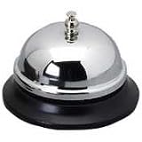 Nickel Plated Call Bell,2-3/4 Bell,3-3/8 Base,Chrome/Black, Sold as 1 each