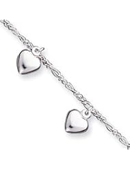 Sterling Silver Heart Bracelet QG472-7"