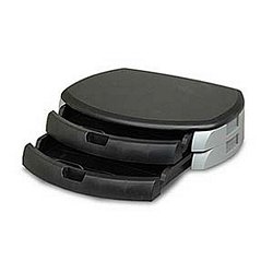 Monitor/Printer Stand with 2 Drawers, Black