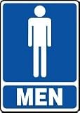 RESTROOM SIGNS MEN (W/GRAPHIC) 14 x 10 Adhesive Dura-Vinyl Sign