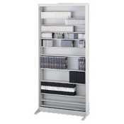 Safco 4936LG A/V Adjustable Open Shelving, 12-Shelf, Light Gray