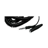 HOSA 1/4 PHONE (F) - 1/4 PHONE (M) COILED, 25 ft. HEADPHONE EXTENSION CABLES.