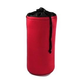 Cosmos ® Large Red/Black DSLR Camera Drawstring Soft Neoprene and Nylon Lens Pouch Bag/Case/Sleeve for Sony Canon Nikon Pentax Olympus Panasonic + Free Cosmos Cable Tie