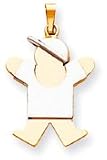 Boy With Cap Charm, Yellow/White Gold