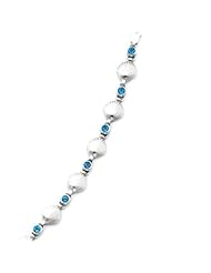 Sterling Silver and Blue Topaz Seashell Link Bracelet