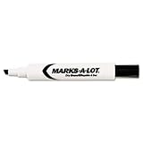IMAGE OF New-Marks-A-Lot 24408 - Desk Style Dry Erase Marker, Chisel Tip, Black, Dozen - AVE24408