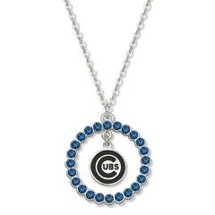 MLB Officially Licensed MLB Chicago Cubs Necklace W/ Blue Crystal Wreath