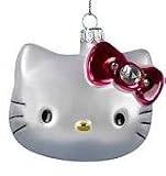 Sanrio Hello Kitty Head Glass Christmas Ornament