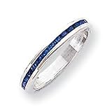 Sterling Silver 2.75mm Blue Eternity Band - Size 8