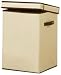 from H & L RUSSEL LTD H & L Russel Folding Laundry Box, Crme with Caramel Trim, 31 x 31 x 45 cm Model WS0290