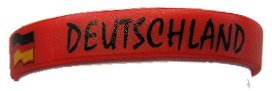 Deutschland Fanartikel Fan-Artikel Fußball EM WM Hut Brille Perücke Fahne, Fanartikel wählen:Silikonarmband rot 30