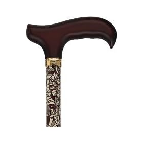 Royal Canes Bahama Leaf Adjustable Derby Walking Cane with Engraved Collar